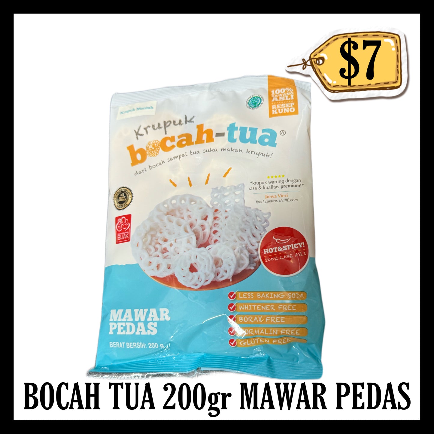 Bocah Tua Krupuk 200gr Mawar Pedas (BB 06 NOV 2026)
