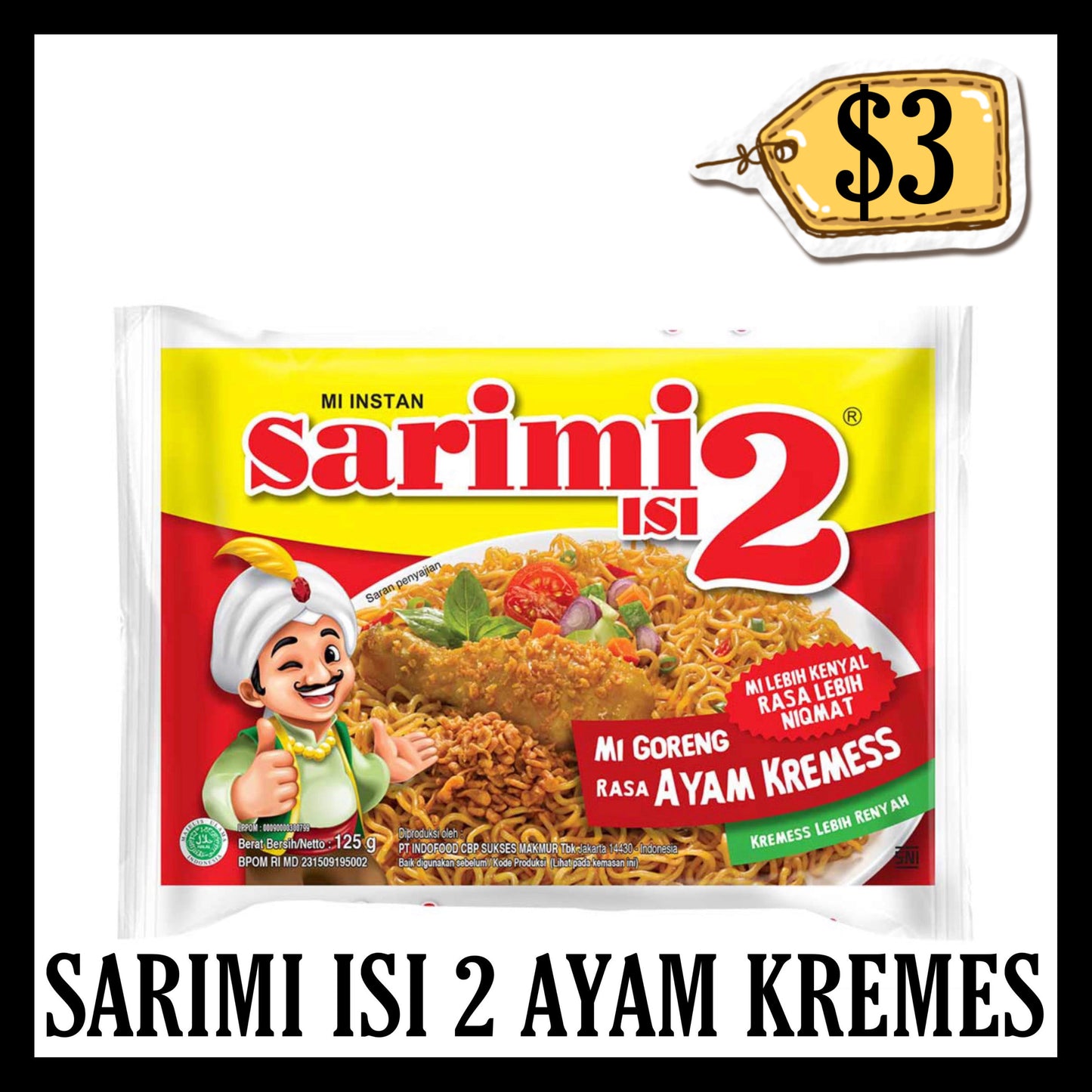 Sarimi Mi Goreng isi 2 Rasa Ayam Kremes (BBD 13 FEB 2027)