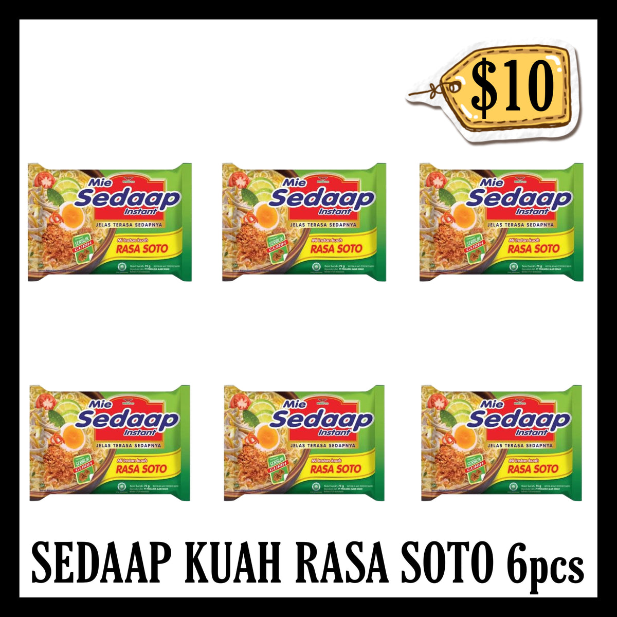Sedaap Kuah Rasa Soto 6pcs ($10 BUNDLE DEALS) (BBD 30 NOV 2026)