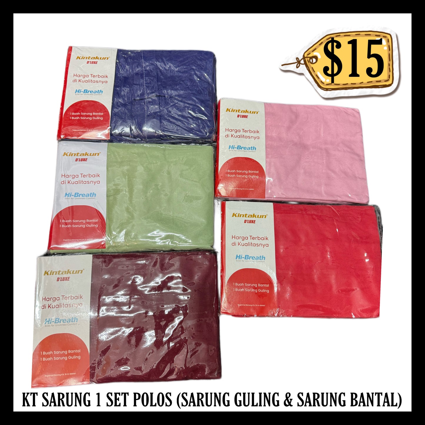 Sarung Bantal Guling 1 Set Kt (Sarung Guling & Sarung Bantal)