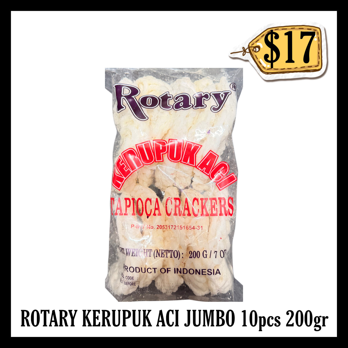 Rotary Kerupuk Aci Jumbo 10pcs 200gr (BBD 10 MAR 2027)