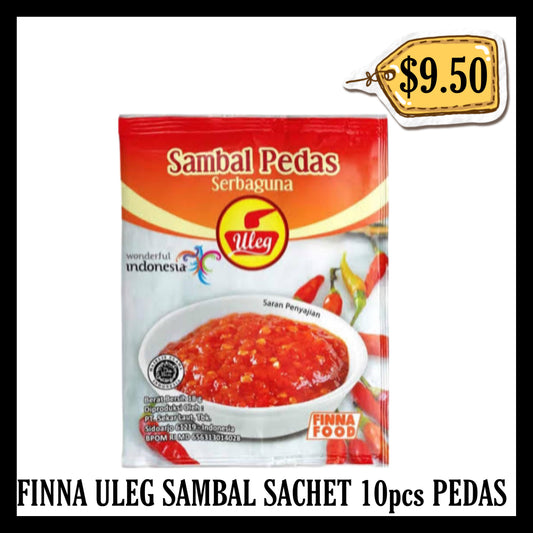Finna Uleg Sambal Sachet 10pcs Pedas (BBD END JAN 2027)
