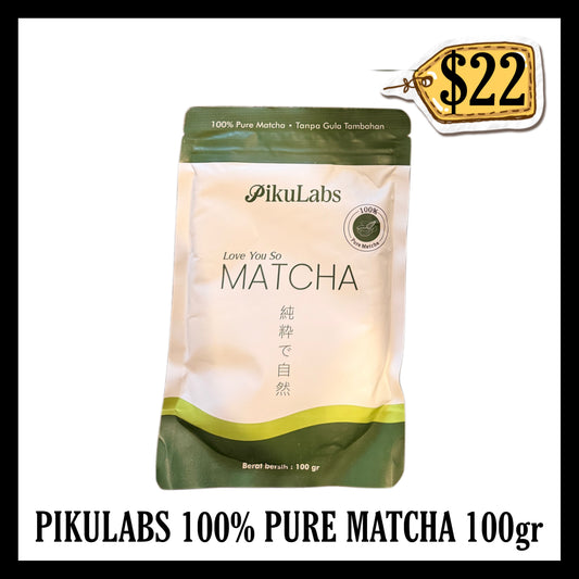 Pikulabs 100% Pure Matcha 100gr (BBD 15 AUG 2028)