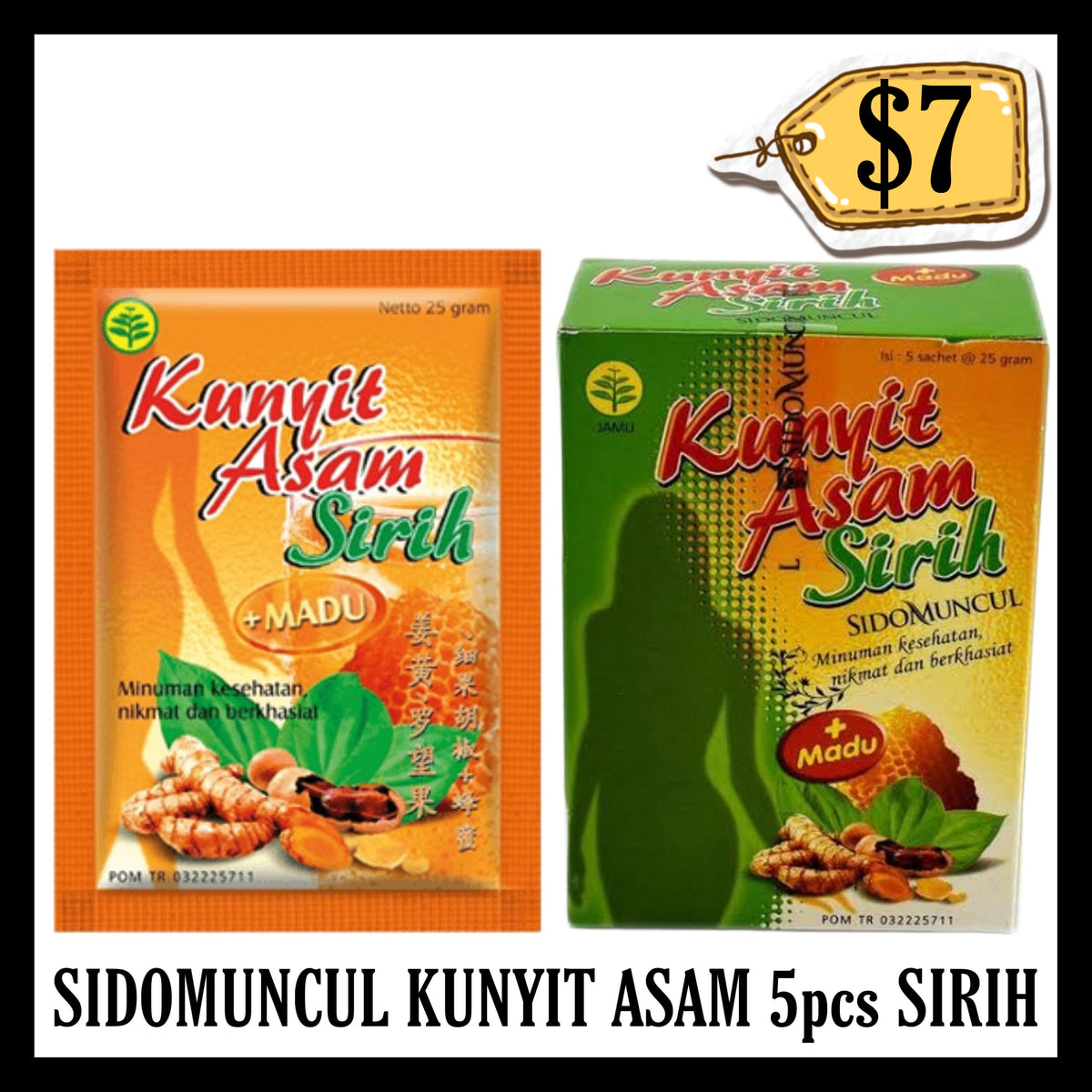 Sidomuncul Kunyit Asam 5pcs Sirih (BBD END FEB 2028)