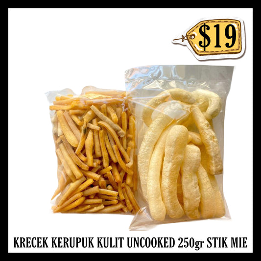 Kerupuk Kulit Mentah Krecek Rambak Uncooked 250gr Stik Mie