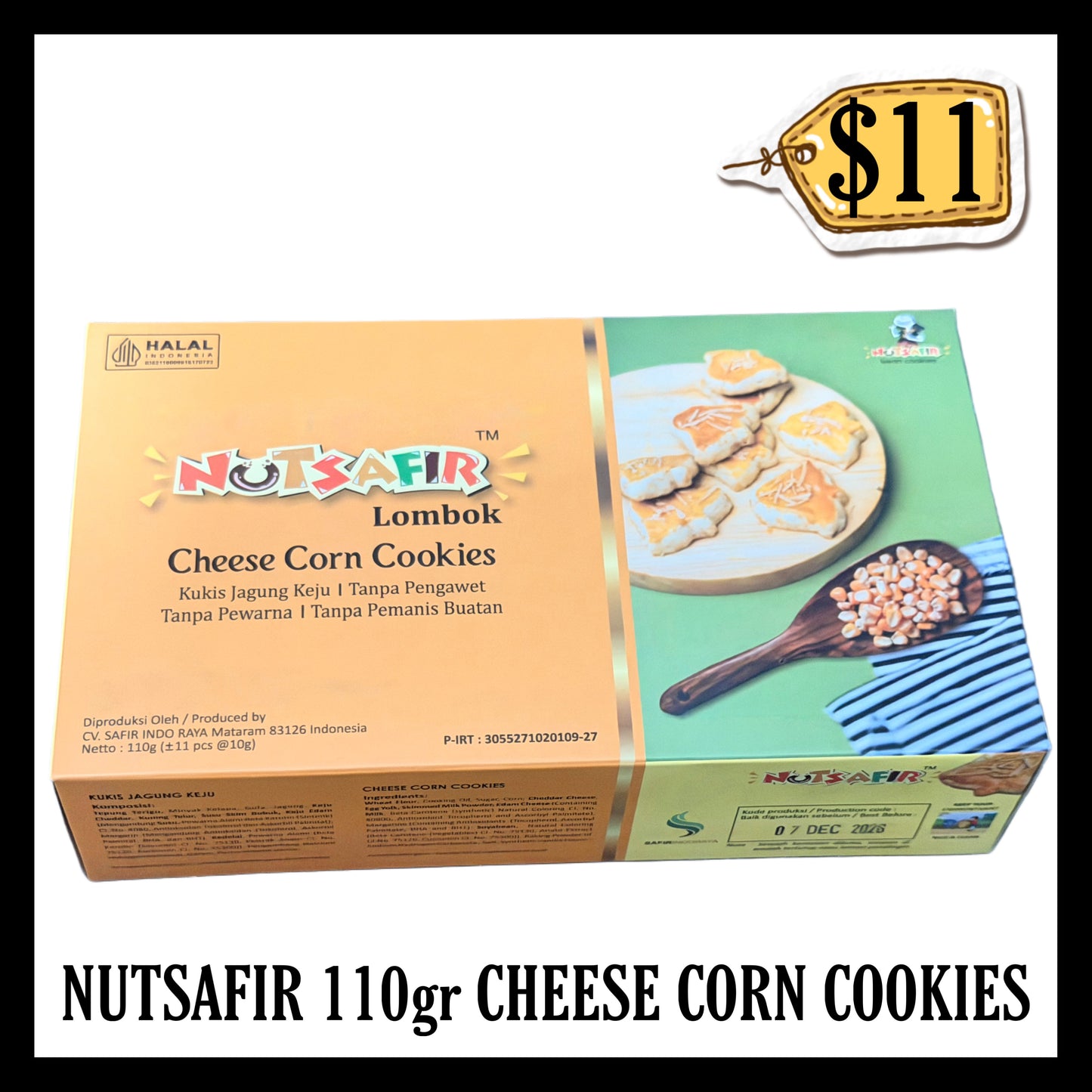 Nutsafir 110gr Cheese Corn Cookies (BBD 07 DEC 2026)