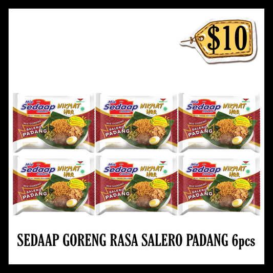 Sedaap Goreng Rasa Salero Padang 6pcs ($10 BUNDLE DEALS) (BBD 13 DEC 2026)