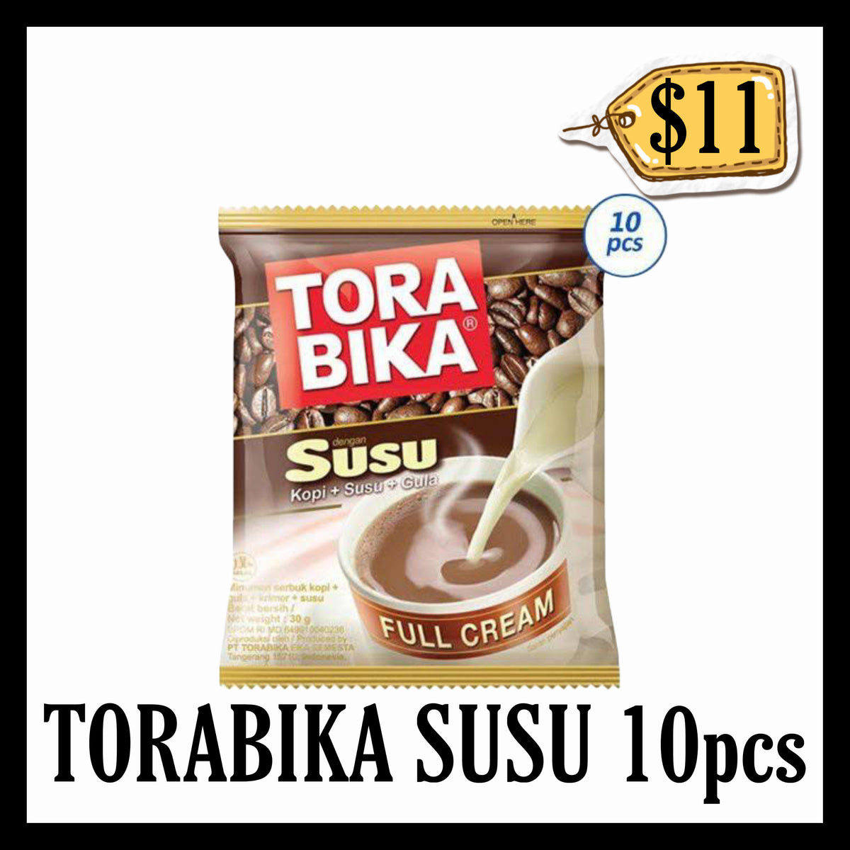 Torabika Susu Kopi Sachet 10pcs Bonus 1pcs (BBD 16 JAN 2027)