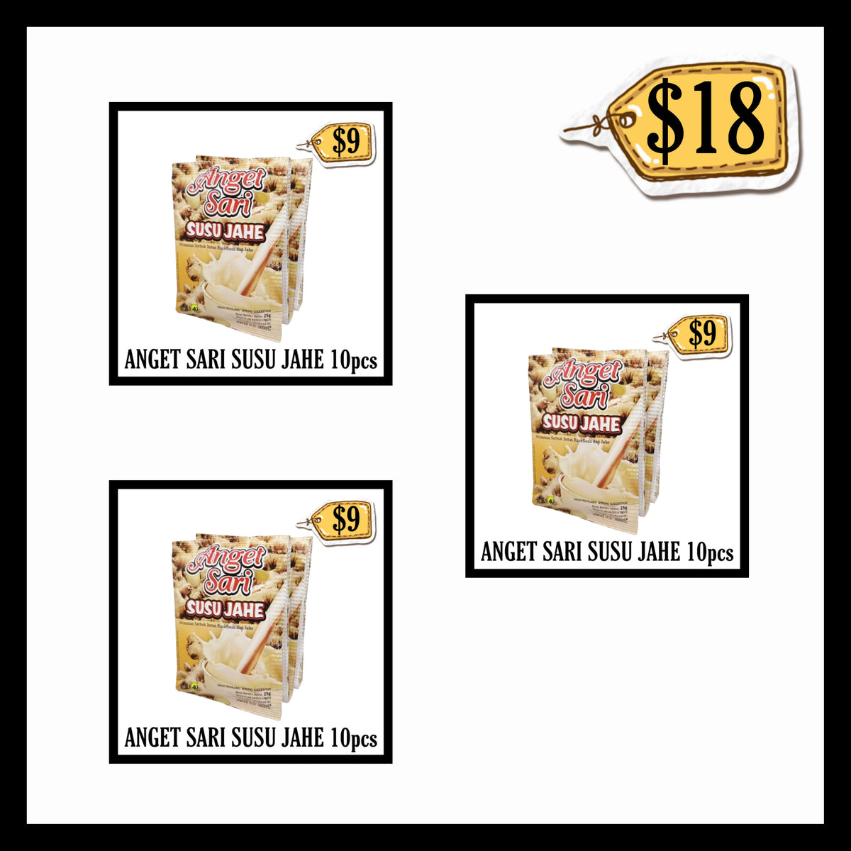 Anget Sari Susu Jahe 10pcs (BUY 2 GET 1 FREE) (BBD 09 SEP 2027)