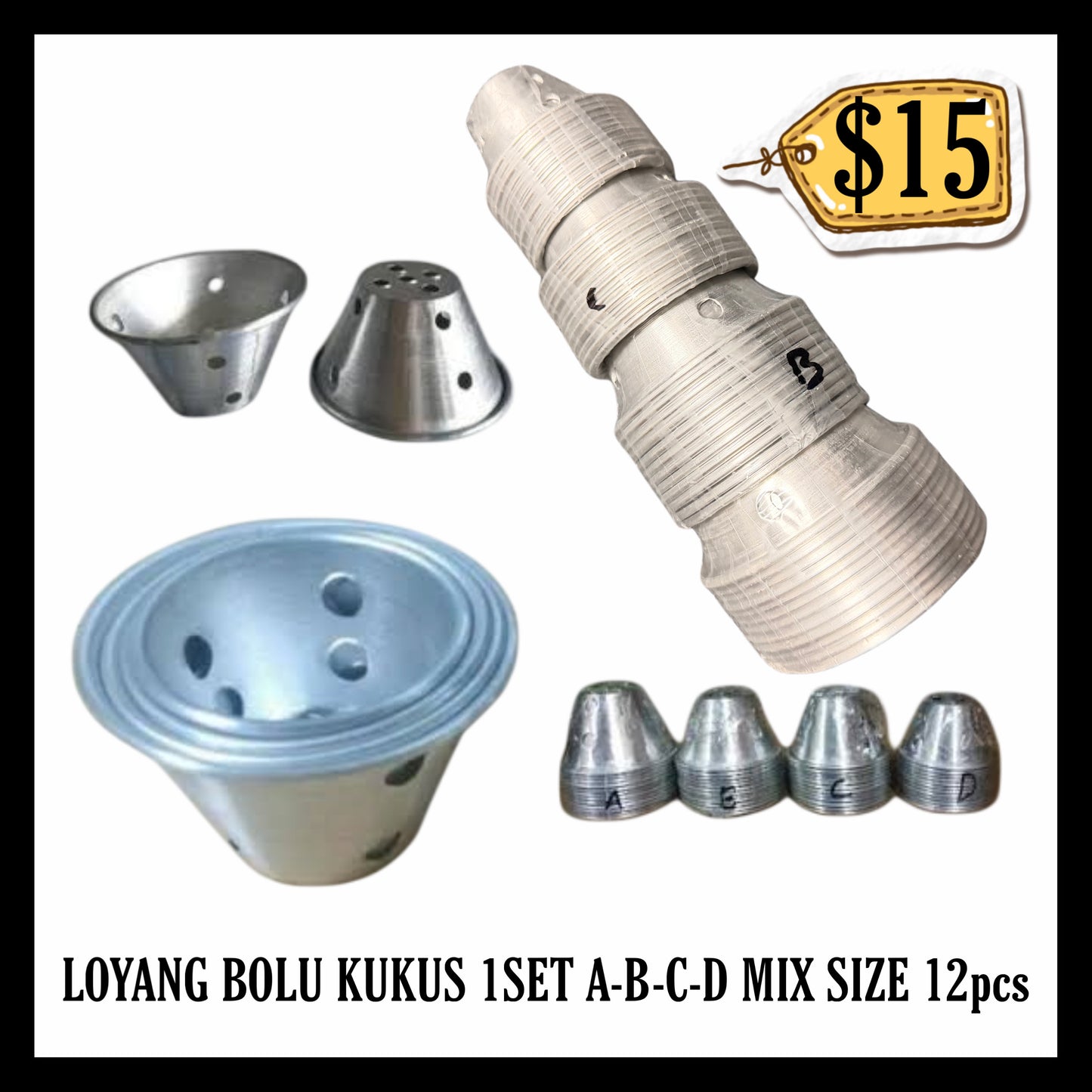 Cetakan Bolu Kukus 1 Set A-B-C-D Mix Size 12pcs