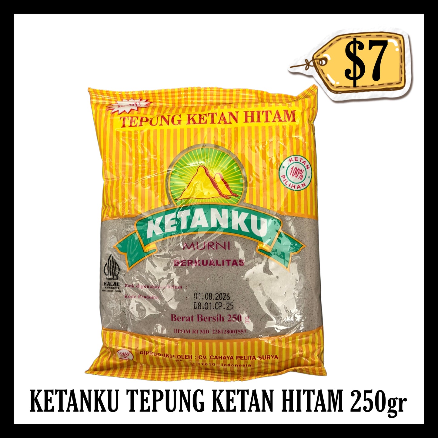 Ketanku Tepung Ketan Hitam 250gr (BBD 01 AUG 2026)
