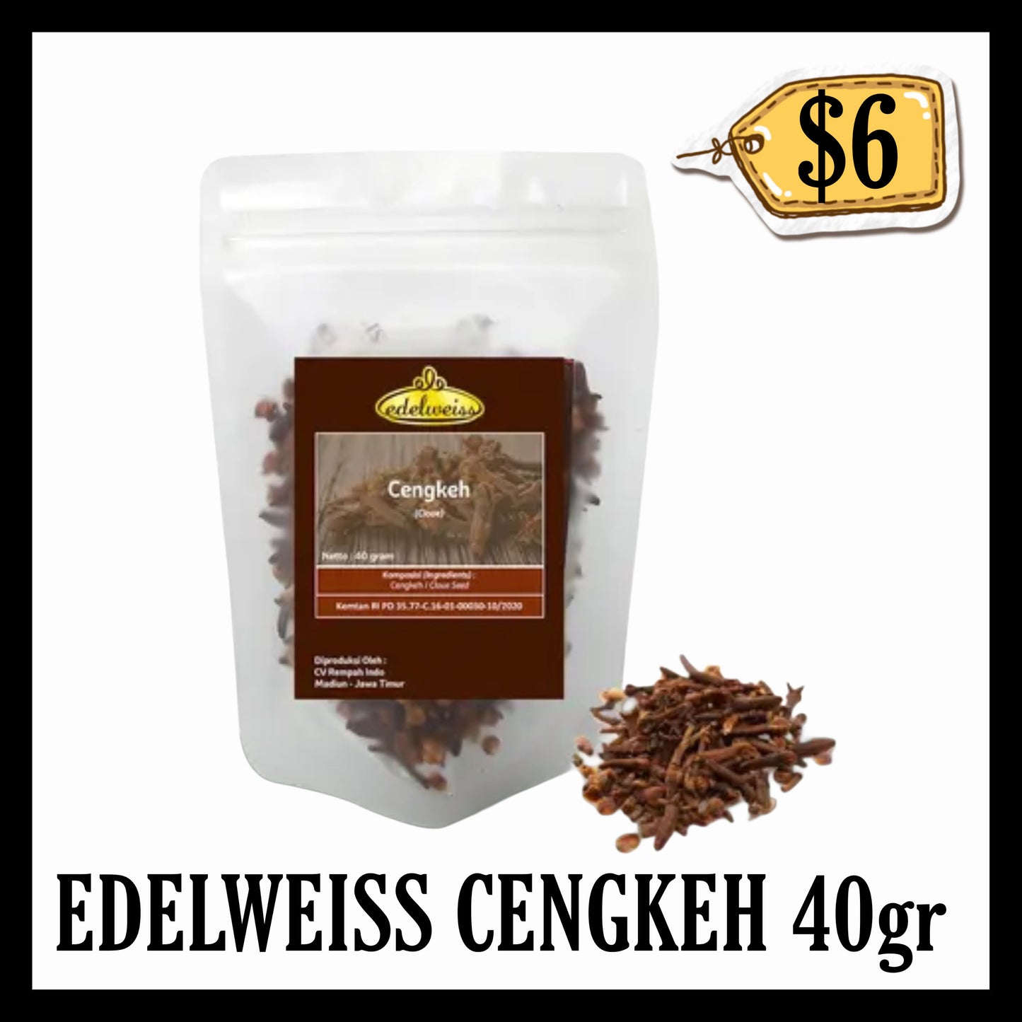 Edelweiss Cengkeh 40gr (BBD END OCT 2027)