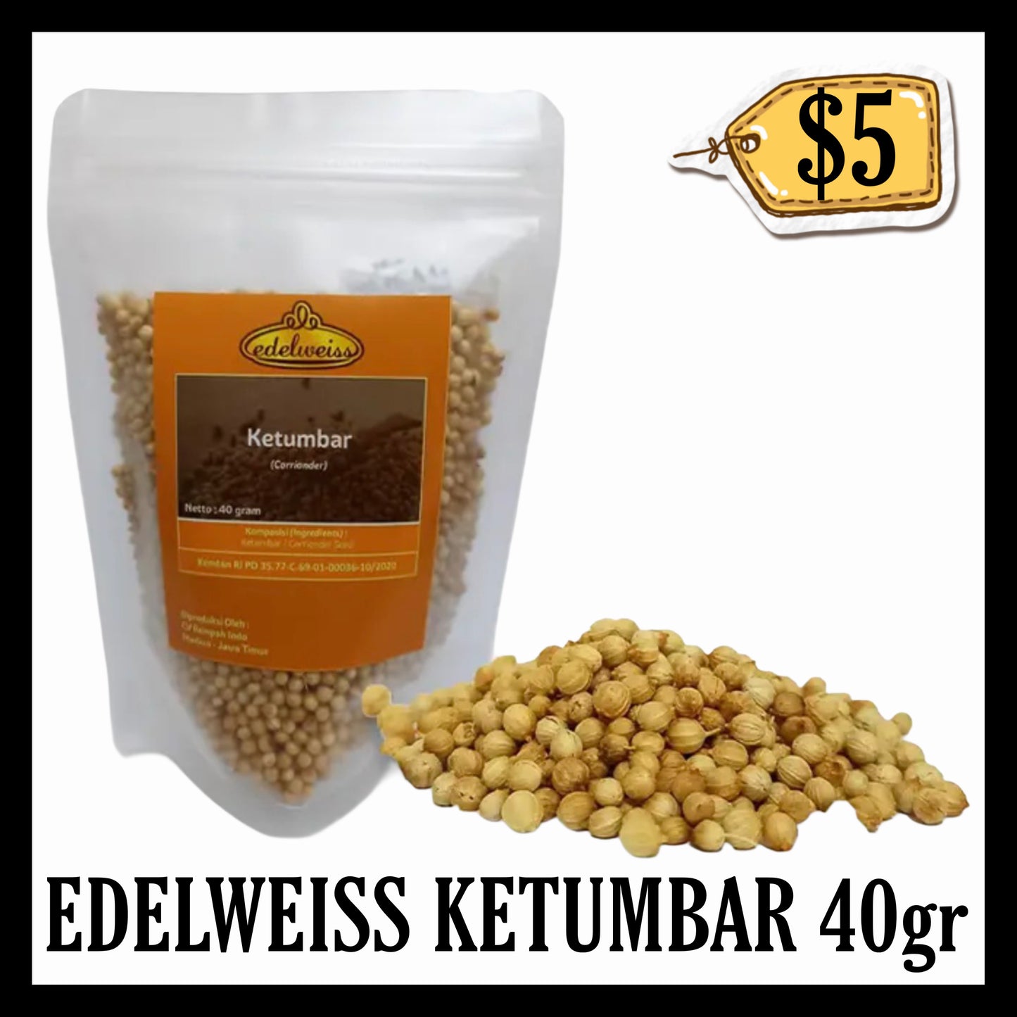 Edelweiss Ketumbar 40gr (BBD END OCT 2027)