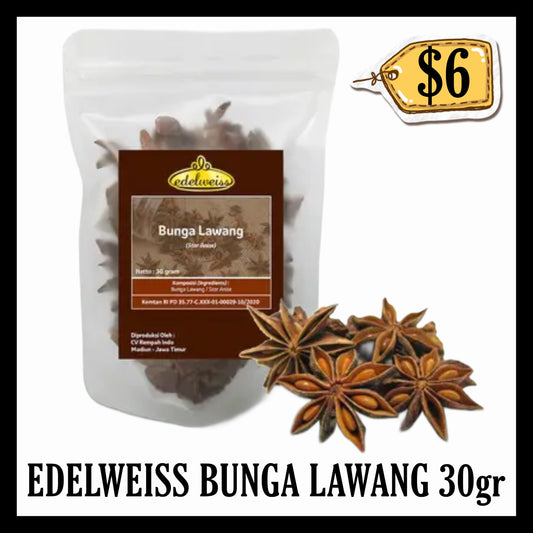 Edelweiss Bunga Lawang 30gr (BBD END OCT 2027)