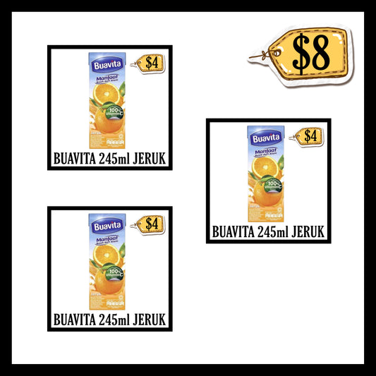 Buavita 245ml Jeruk (BUY 2 GET 1 FREE) (BBD 14 NOV 2026)