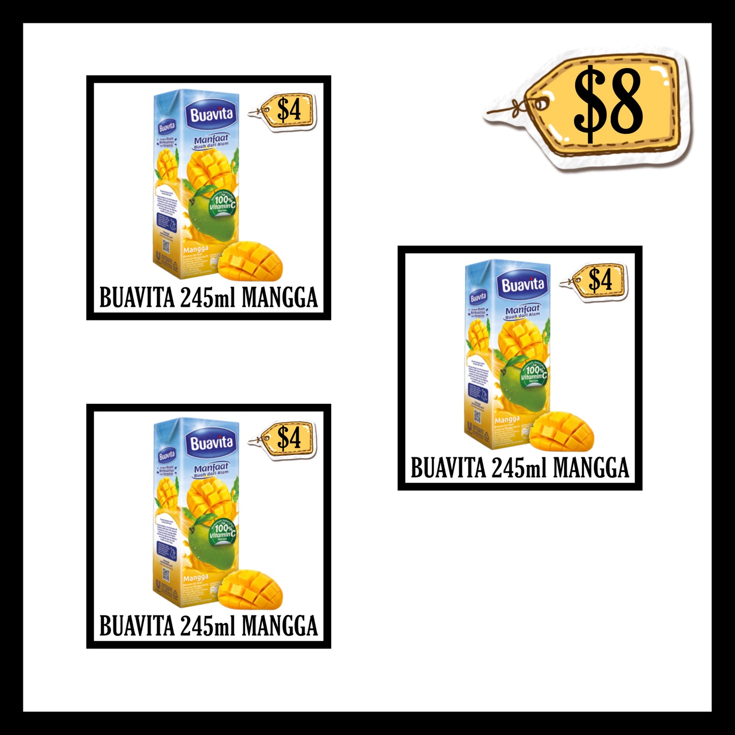 Buavita 245ml Mangga (BUY 2 GET 1 FREE) (BBD 29 OCT 2026)