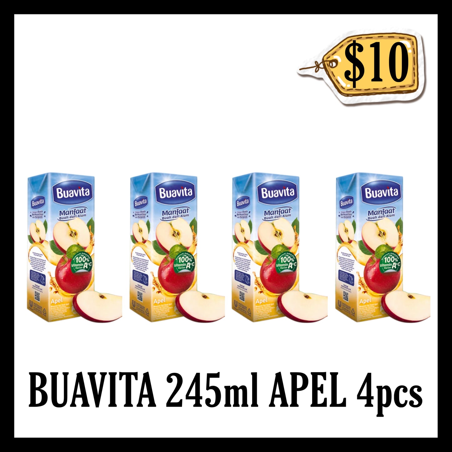Buavita 245ml Apel 4pcs ($10 BUNDLE DEALS) (BBD 28 OCT 2026)