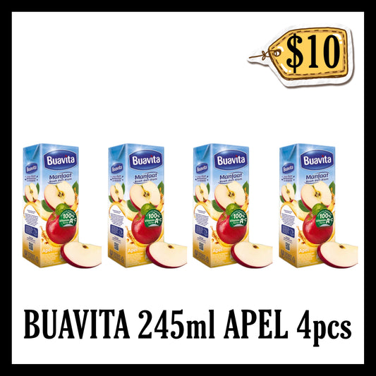 Buavita 245ml Apel 4pcs ($10 BUNDLE DEALS) (BBD 28 OCT 2026)