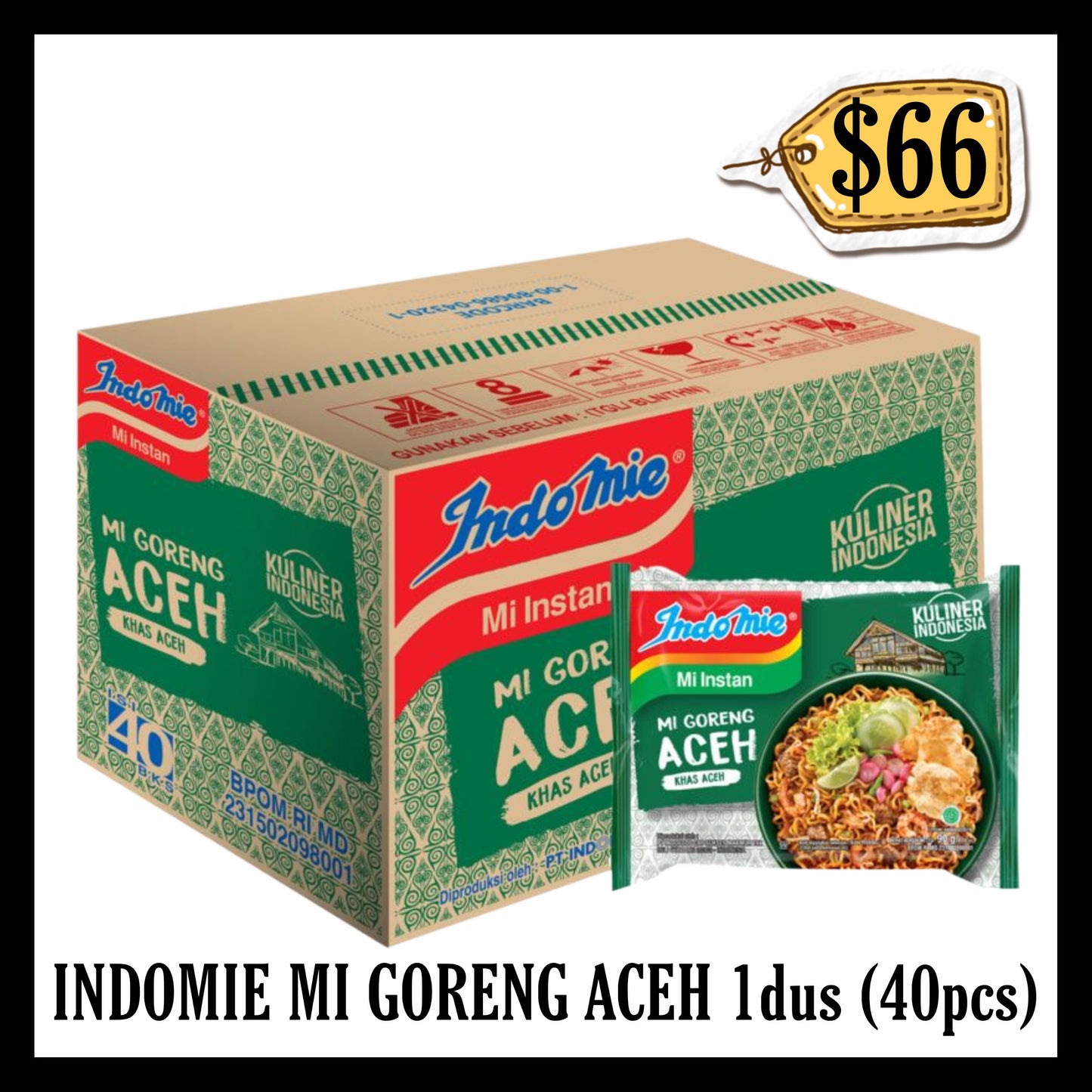 Indomie Mi Goreng Aceh 1dus isi 40pcs (BBD 04 OCT 2026)