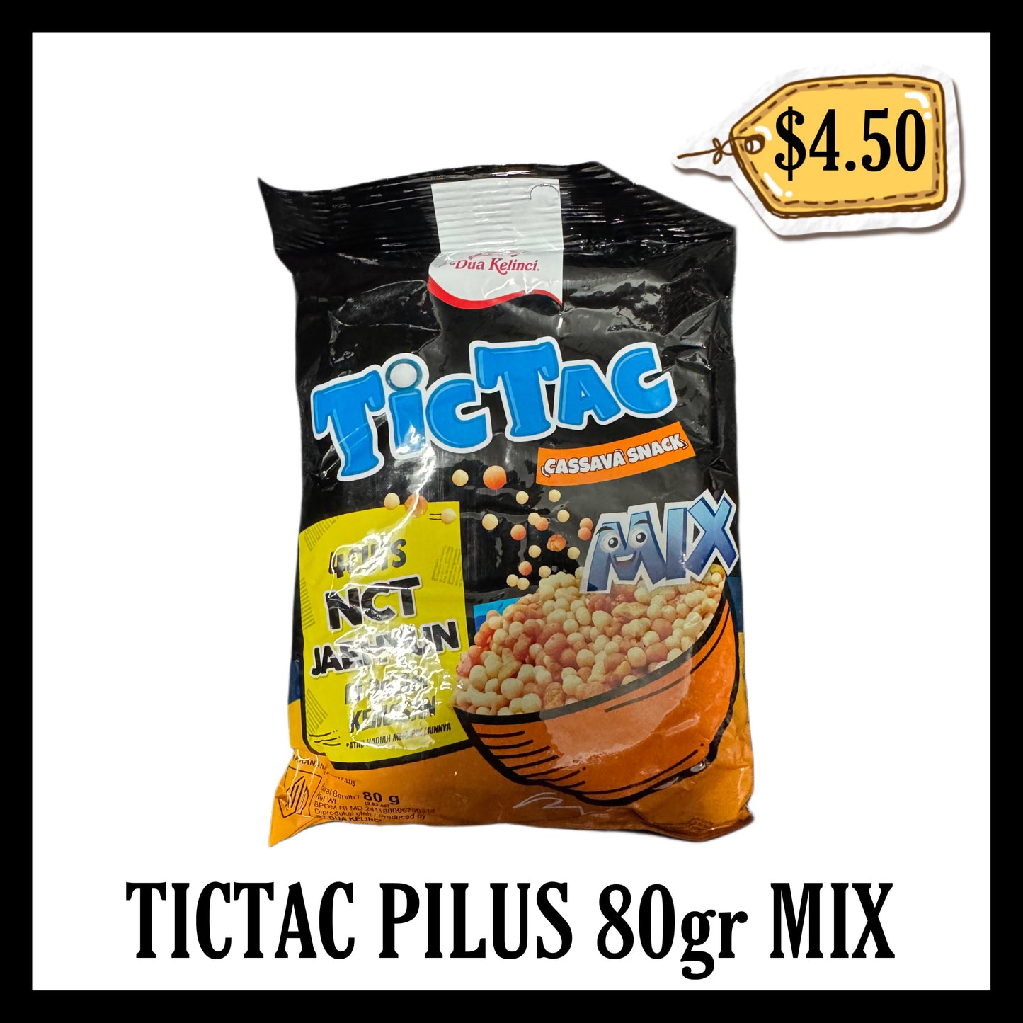 Dua Kelinci Tic Tac Pilus 80gr Mix (BB END FEB 2026)