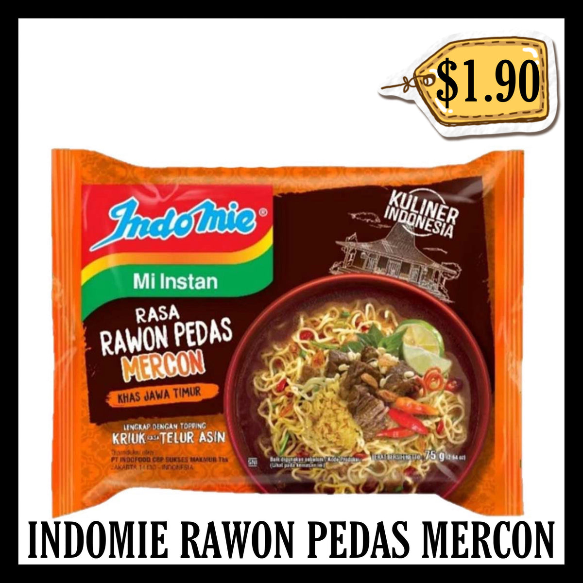 Indomie Kuah Rasa Rawon Pedas Mercon (BBD 20 JAN 2027)