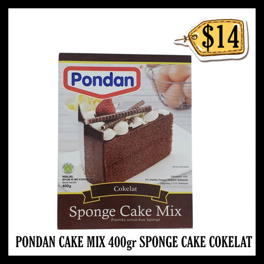 Pondan Cakemix 400gr Sponge Cake Cokelat (BBD 22 DEC 2027)