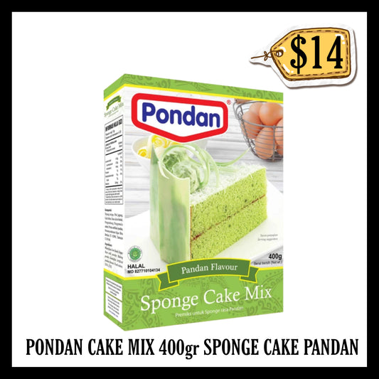 Pondan Cakemix 400gr Sponge Cake Pandan (BBD 13 OCT 2027)