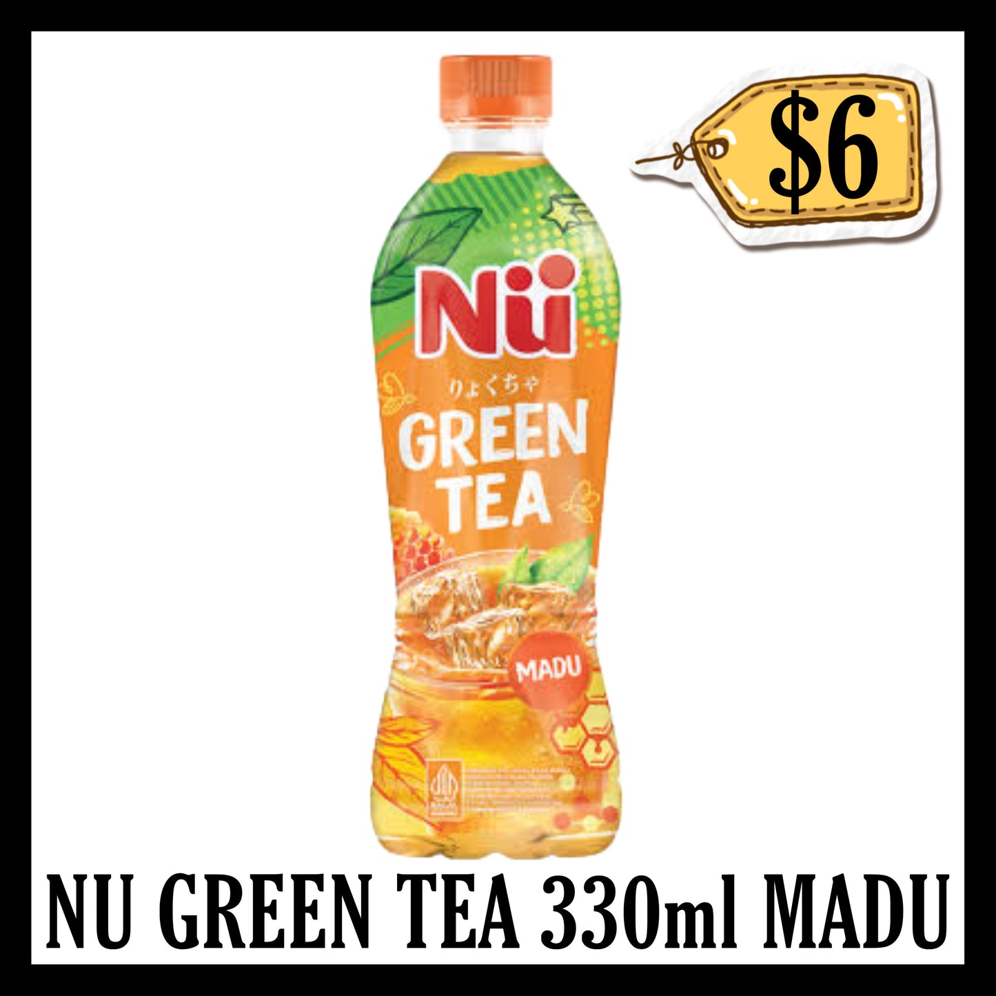 Nu Green Tea 330ml Madu (BBD 10 JUN 2026)