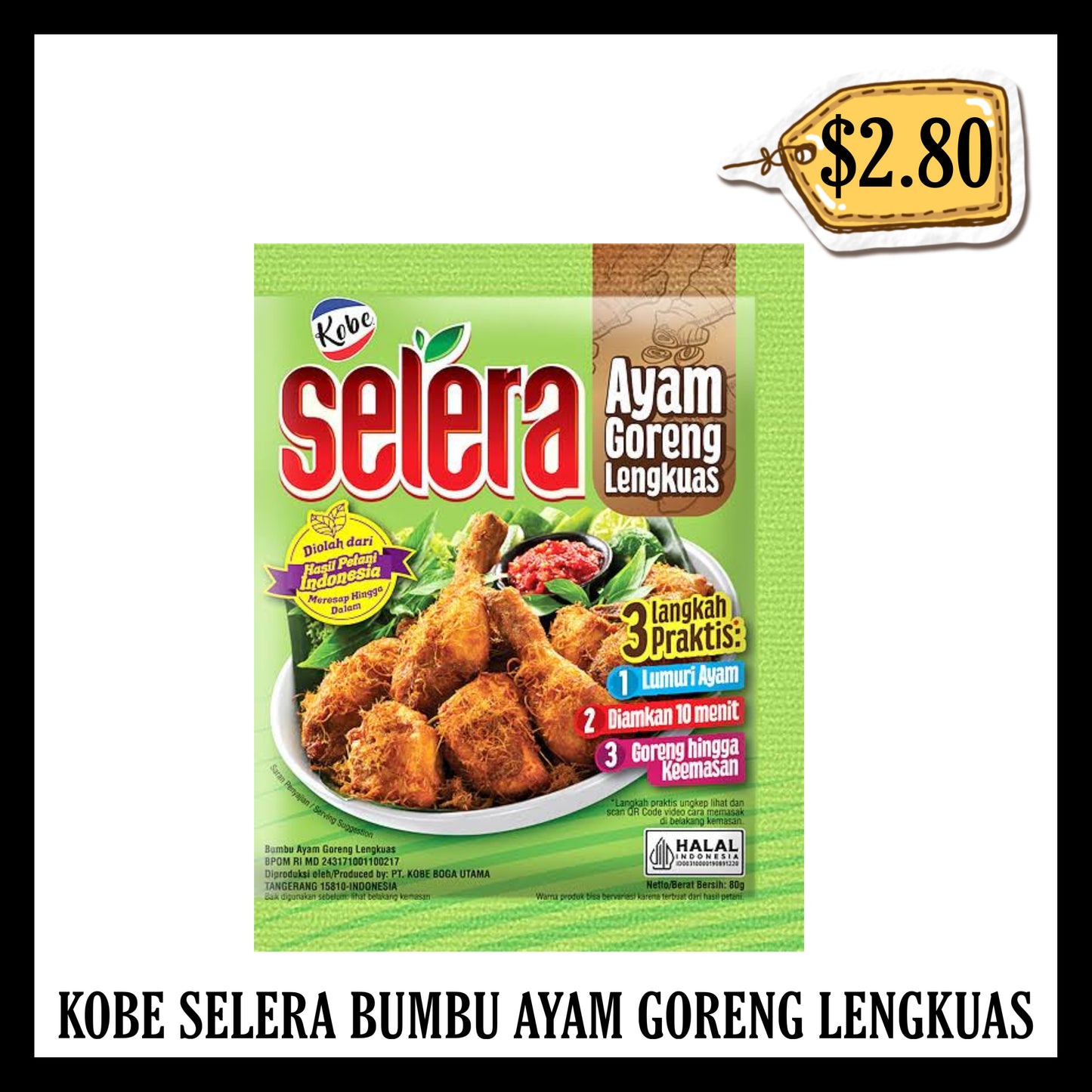 Kobe Selera Bumbu Ayam Goreng Lengkuas (BBD 29 AUG 2026)