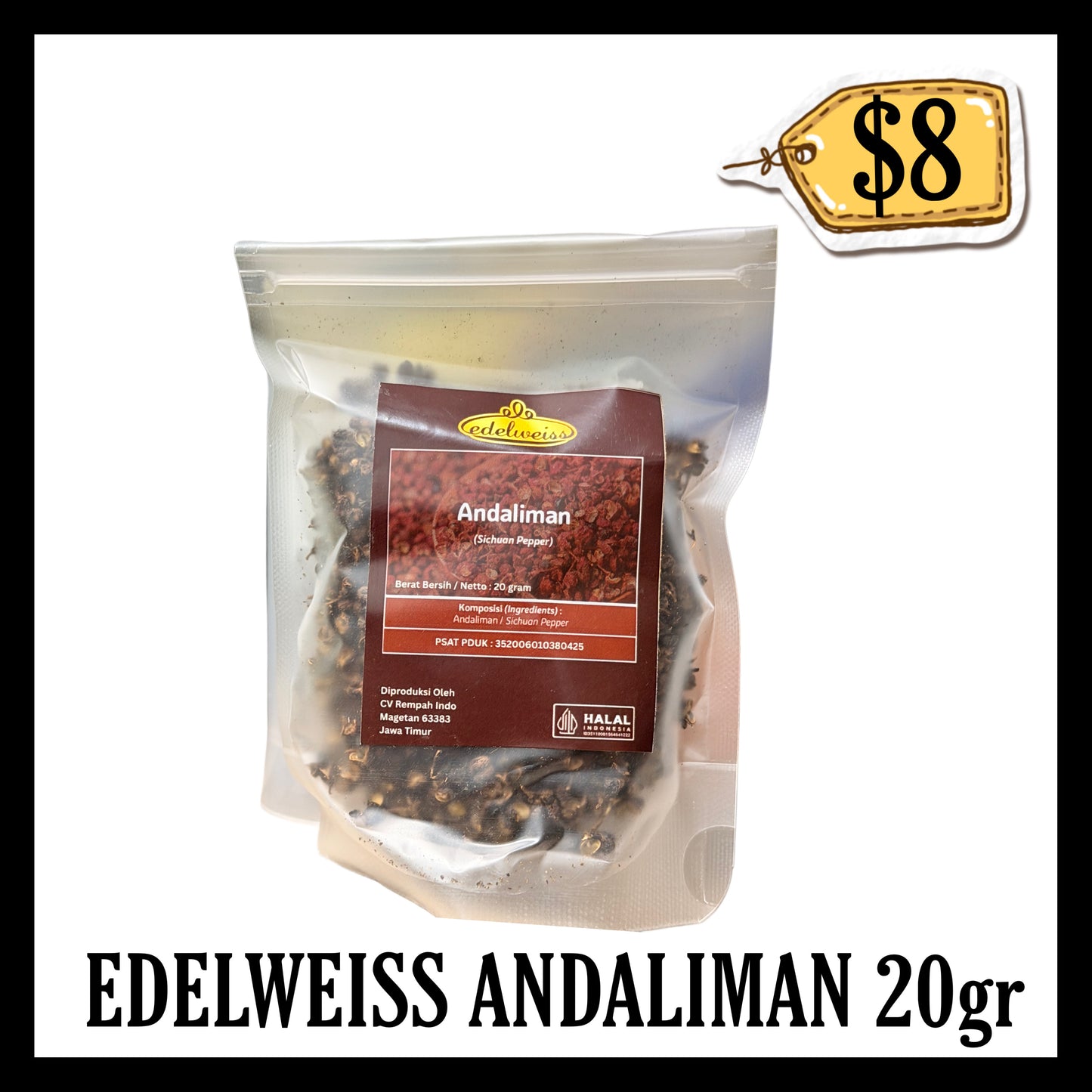 Edelweiss Andaliman 20gr (BBD END OCT 2027)
