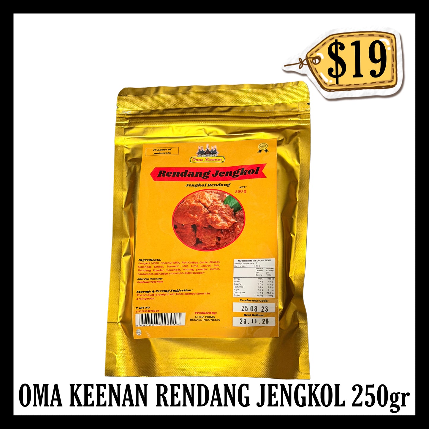 Oma Keenan Rendang Jengkol 250gr (BBD 23 NOV 2026)