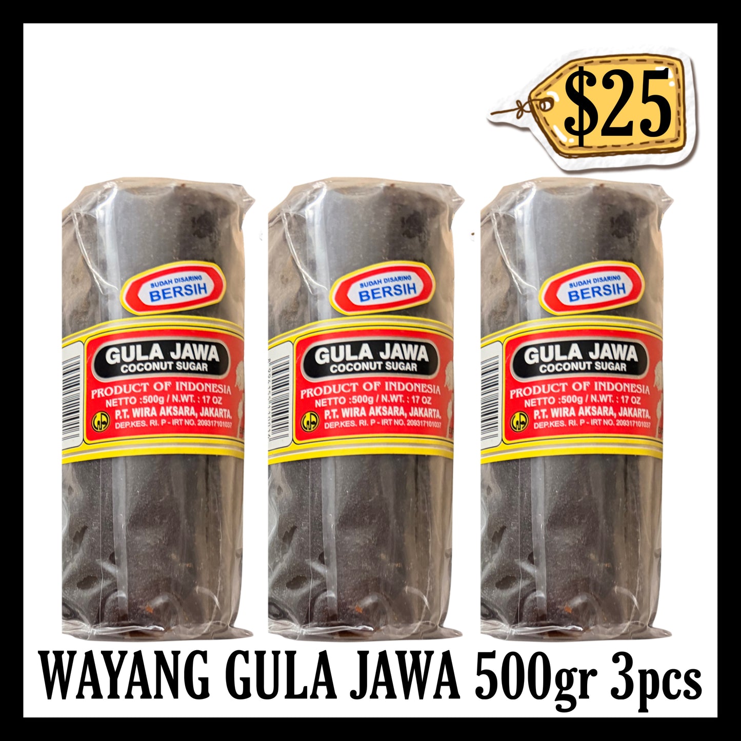 Wayang Gula Jawa 500gr 3pcs (BBD END DEC 2027)