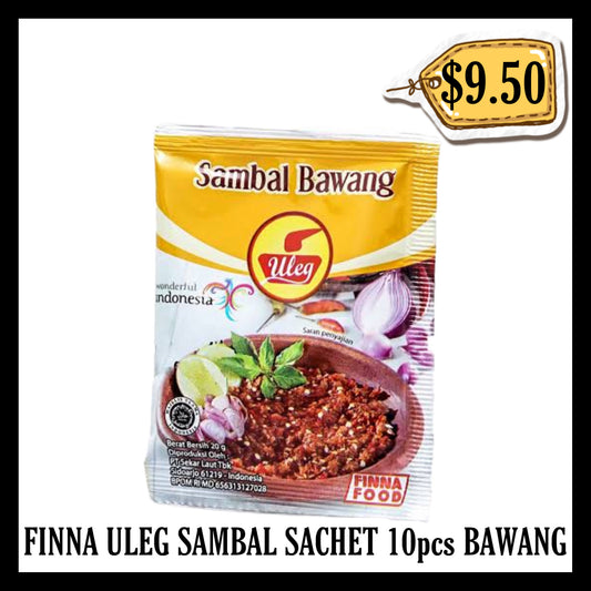 Finna Uleg Sambal Sachet 10pcs Bawang (BBD END AUG 2027)