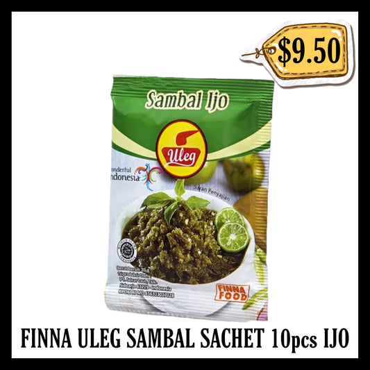 Finna Uleg Sambal Sachet 10pcs Ijo (BBD END APR 2027)
