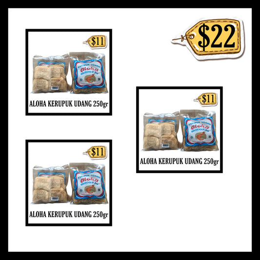 Aloha Kerupuk Udang 250gr (BUY 2 GET 1 FREE)(BB END JAN 2027)