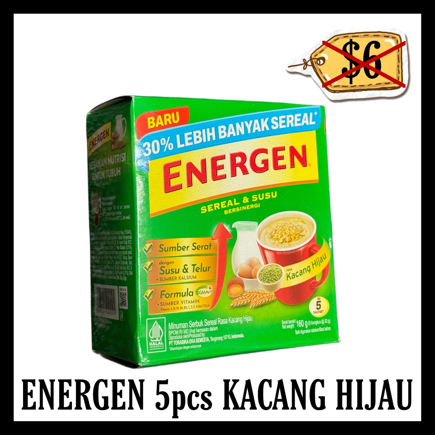 (BLACK FRIDAY SALE 30% OFF) Energen 5pcs Kacang Hijau (BBD END MAR 2026)