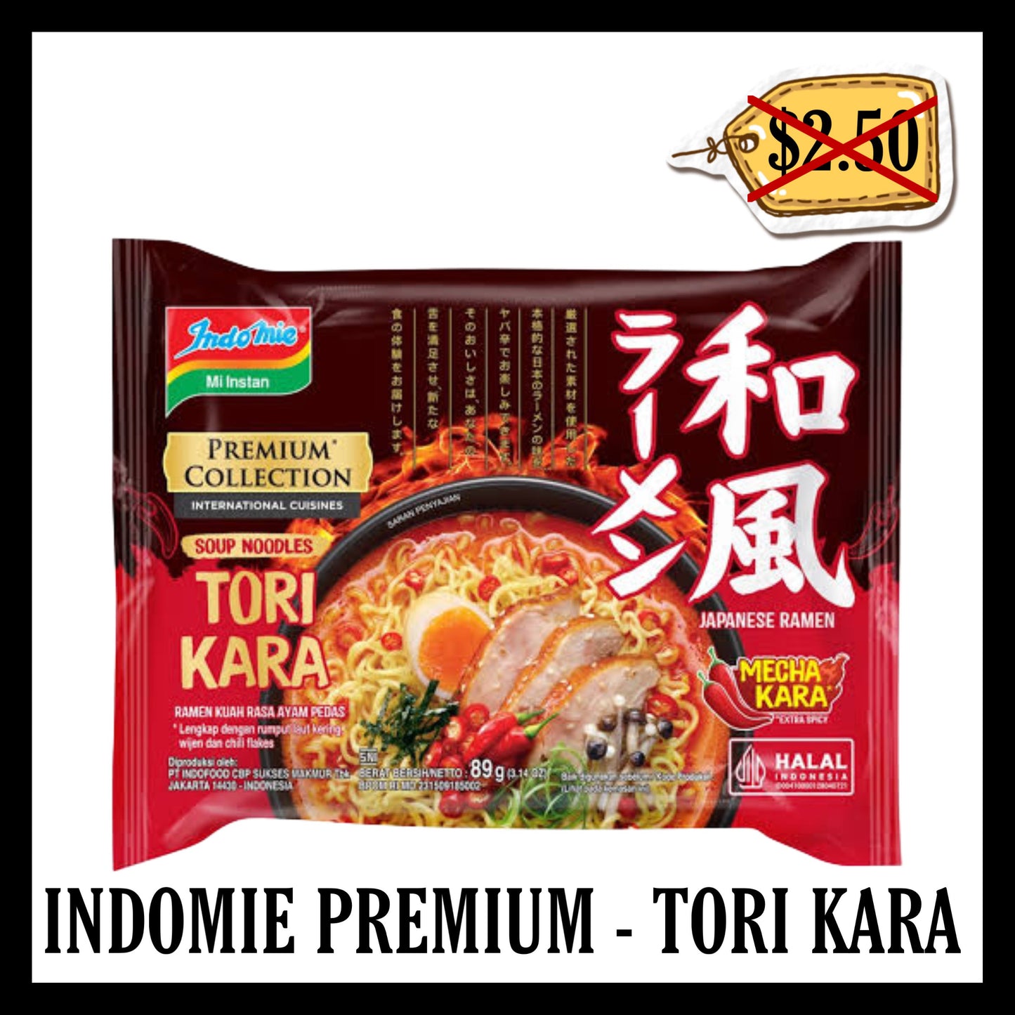 (BLACK FRIDAY SALE 30% OFF) Indomie Kuah Premium Tori Kara Rasa Ayam Pedas (BBD 02 MAR 2026)