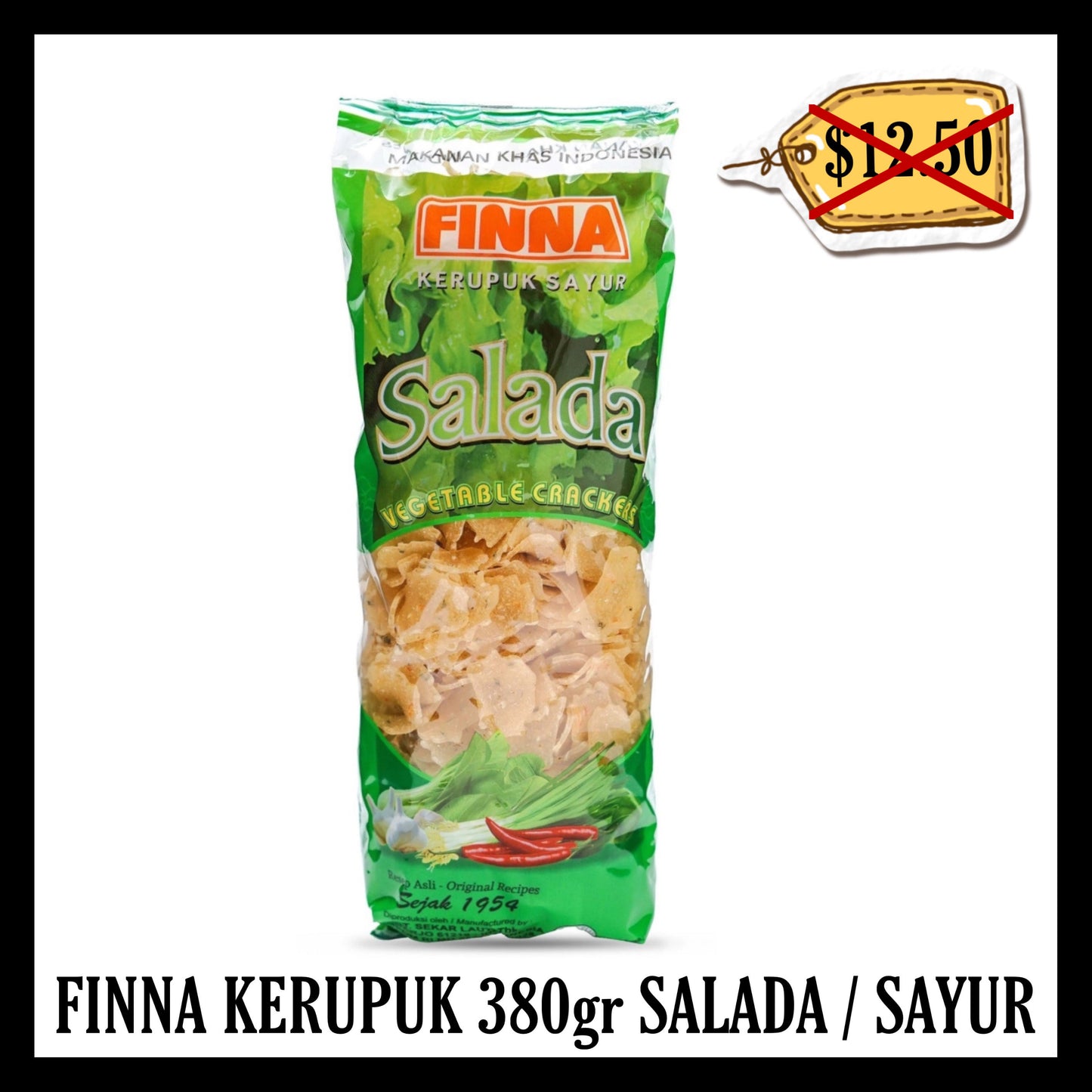 (BLACK FRIDAY SALE 30% OFF) Finna Kerupuk 380gr Salada /Sayur (BBD 15 MAR 2026)