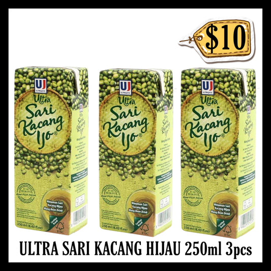 Ultra Sari Kacang Ijo 250ml 3pcs  ($10 BUNDLE DEALS) (BBD 11 MAR 2027)