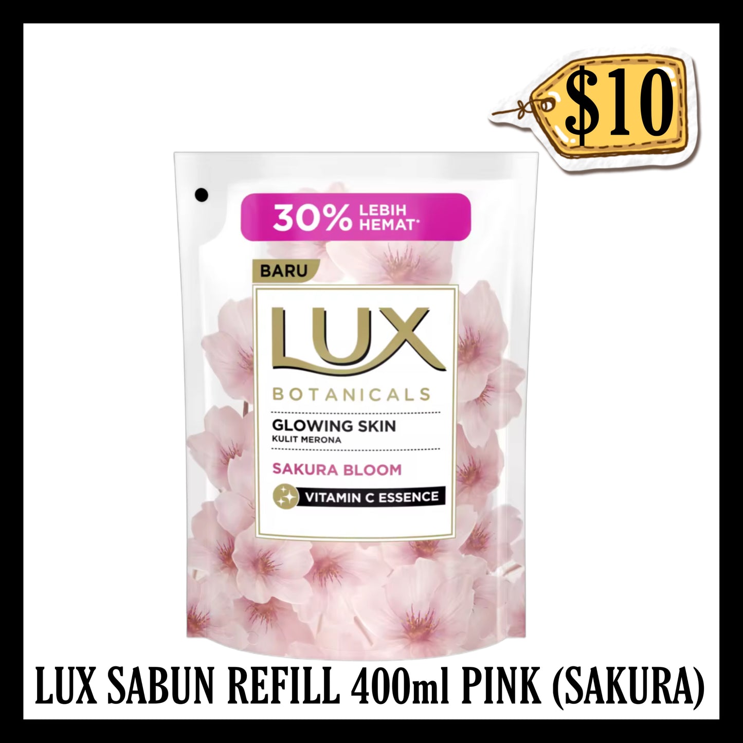 Lux Sabun Refill 400ml Pink Sakura (BB 23 NOV 2025)