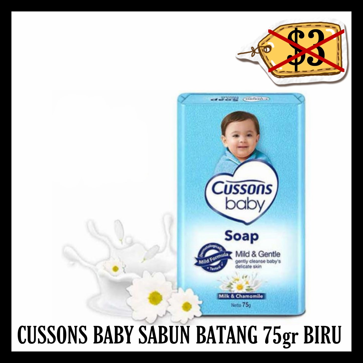 (BLACK FRIDAY SALE 30% OFF) Cussons Baby Sabun Batang 75gr Biru (BBD END MAR 2026)