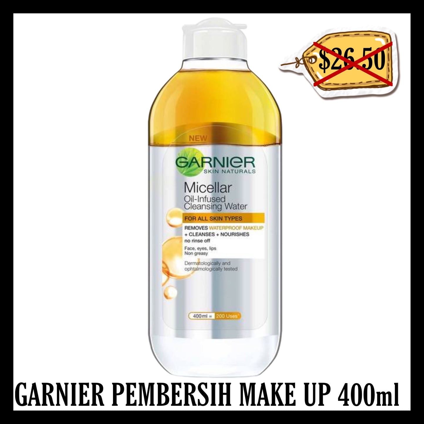 (BLACK FRIDAY SALE 30% OFF)Garnier Pembersih Make Up 400ml (BBD END MAR 2026)