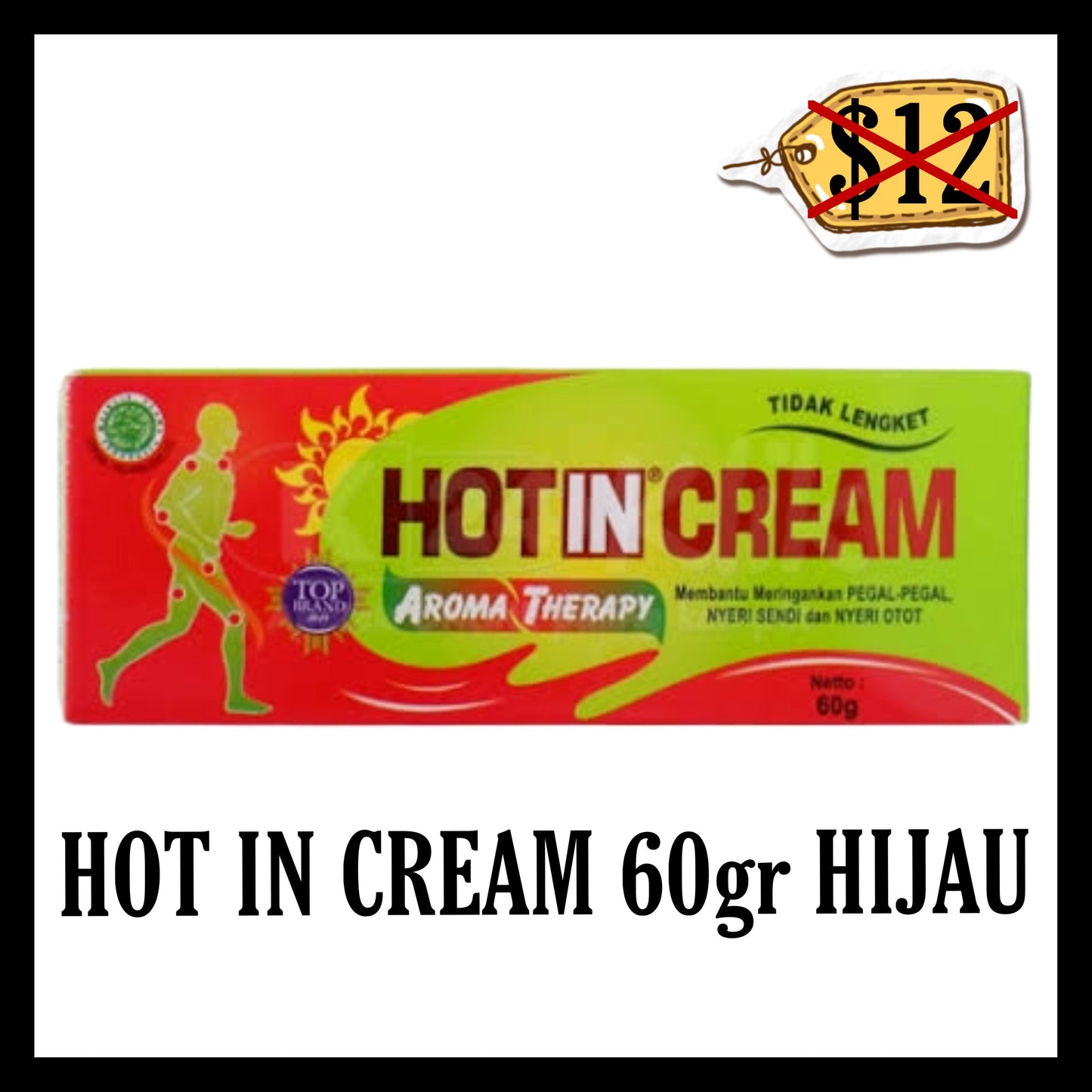 (BLACK FRIDAY SALE 30% OFF) Hot In Cream 60gr Hijau (BBD END JAN 2026)