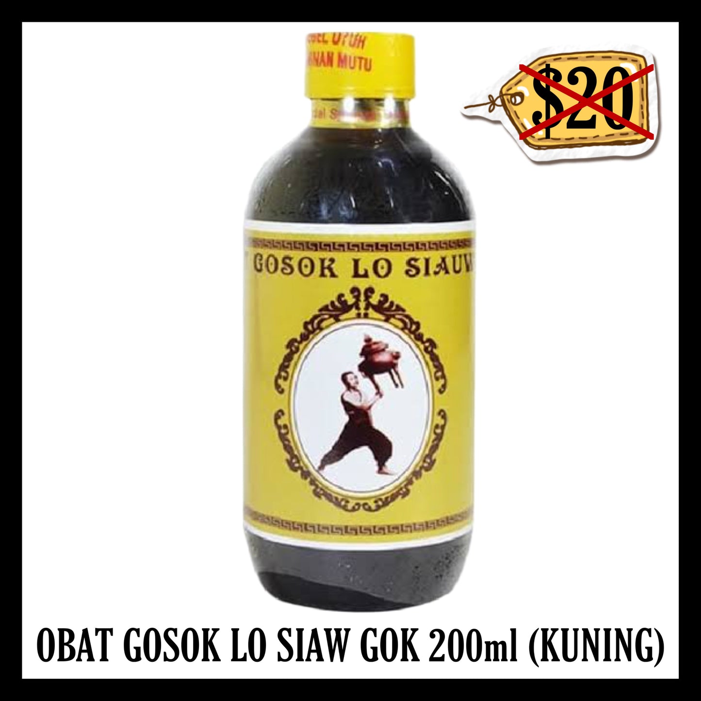 (BLACK FRIDAY SALE 30% OFF) Lo Siaw Gok 200ml Minyak Gosok Tutup Kuning (BBD 08 JAN 2026)