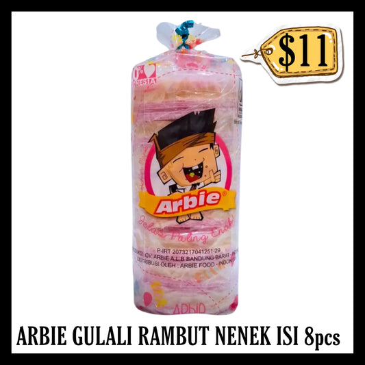Arbie Gulali Rambut Nenek Harum Manis Isi 8pcs 170gr (BBD 30 NOV 2026)