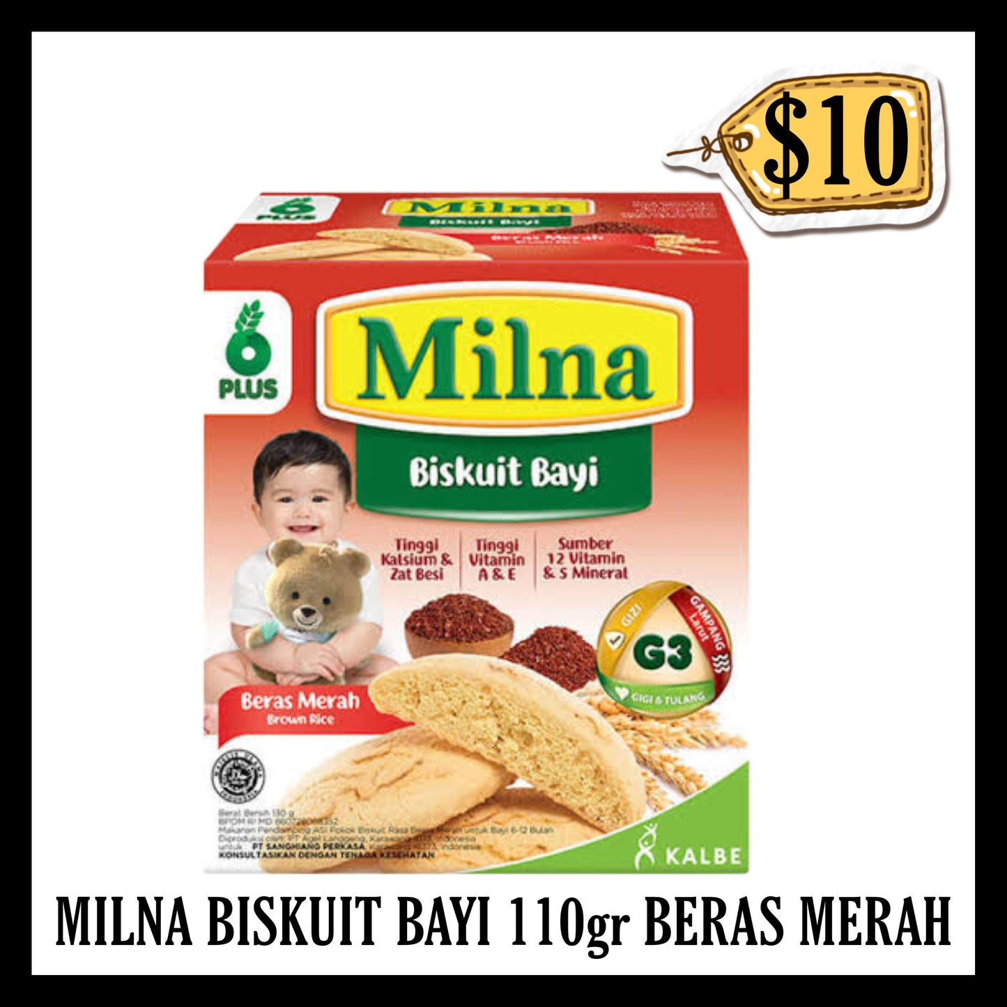 Milna Biskuit Bayi 110gr Beras Merah (BBD 07 MAY 2027)