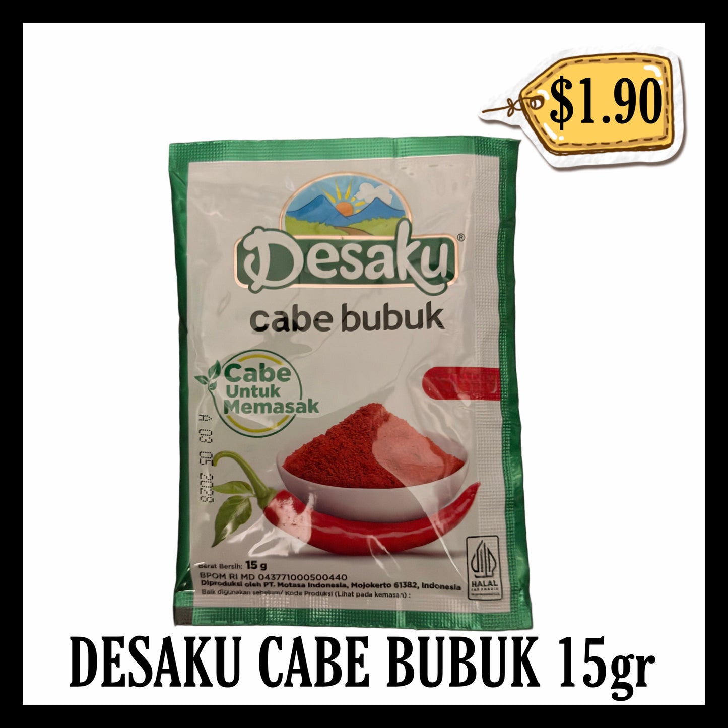 Desaku Cabai Merah Bubuk 15gr (BBD 03 MAY 2028)