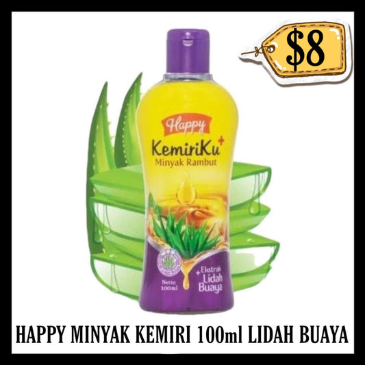Happy Kemiriku Minyak Rambut 100ml Lidah Buaya (BBD END MAY 2029)