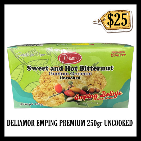 Deliamor Emping Premium 250gr Uncooked Sweet and Hot Bitternut (BB 25 SEP 2026)