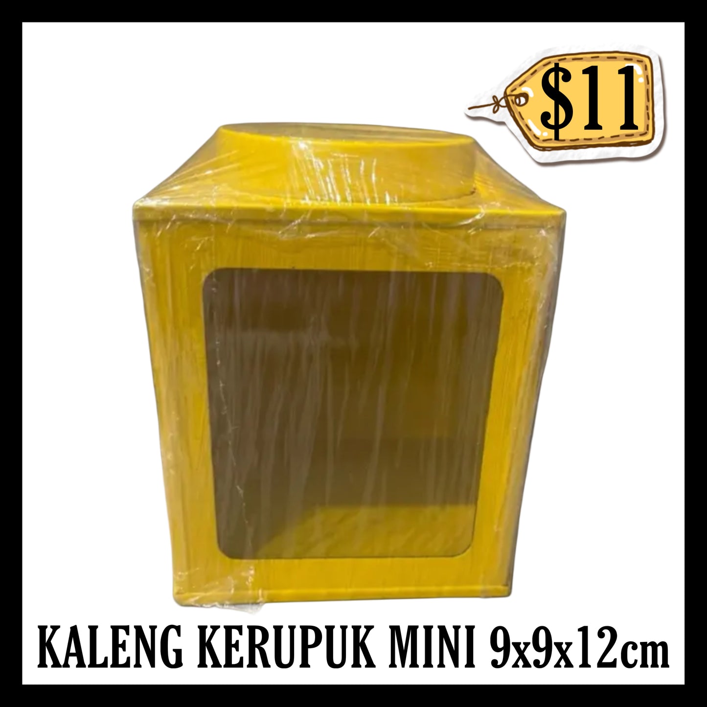 Kaleng Kerupuk Mini 9x9x12cm Warna Kuning